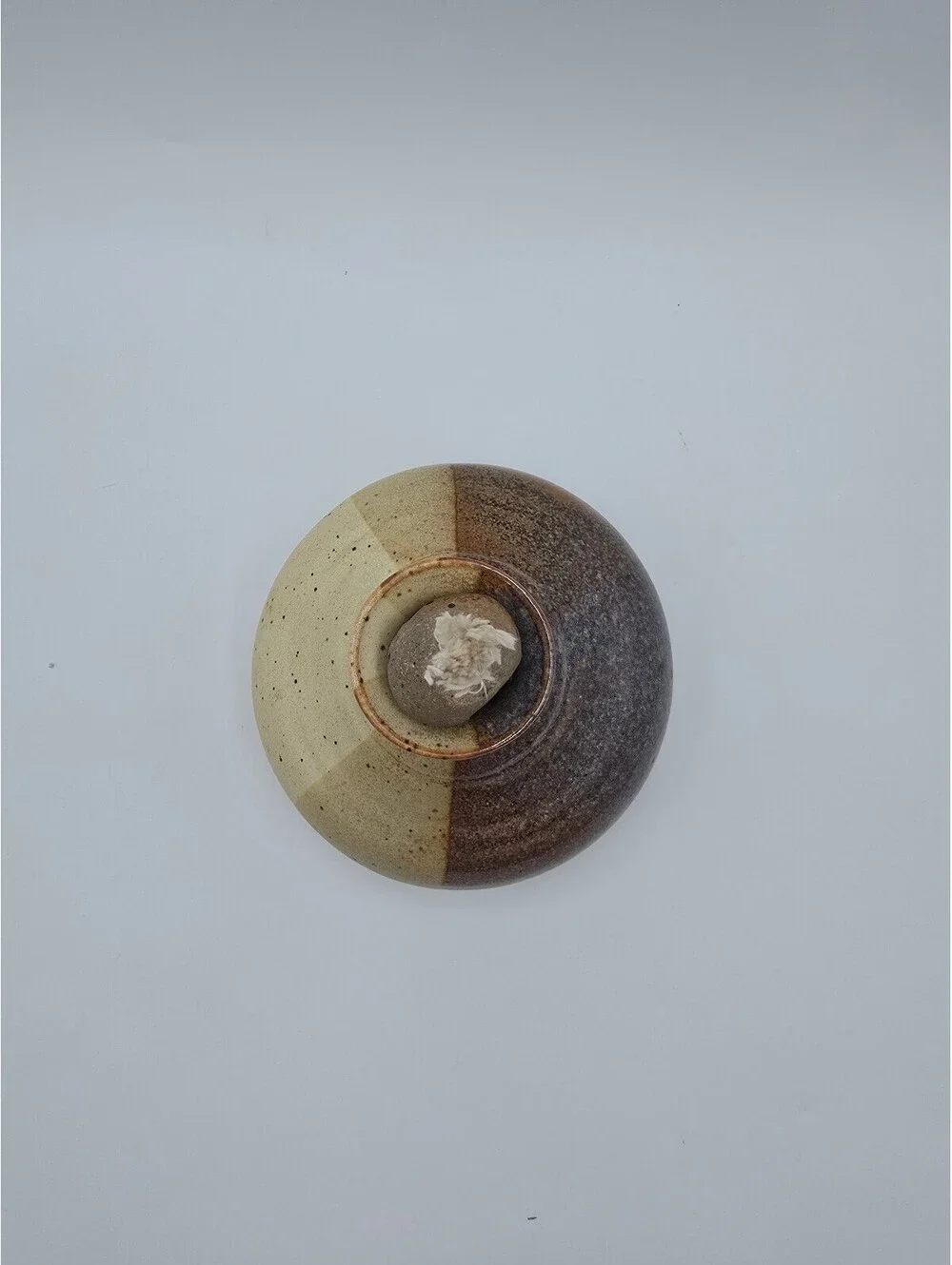 Vintage Hanselmann Pottery Stoneware Oil Lamp Signed